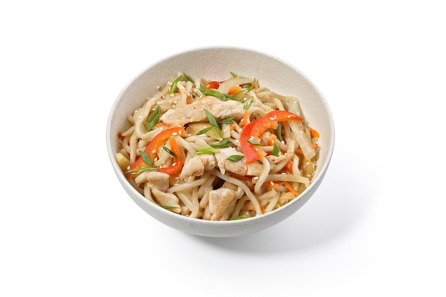 Вок с курицей и соусом гальби